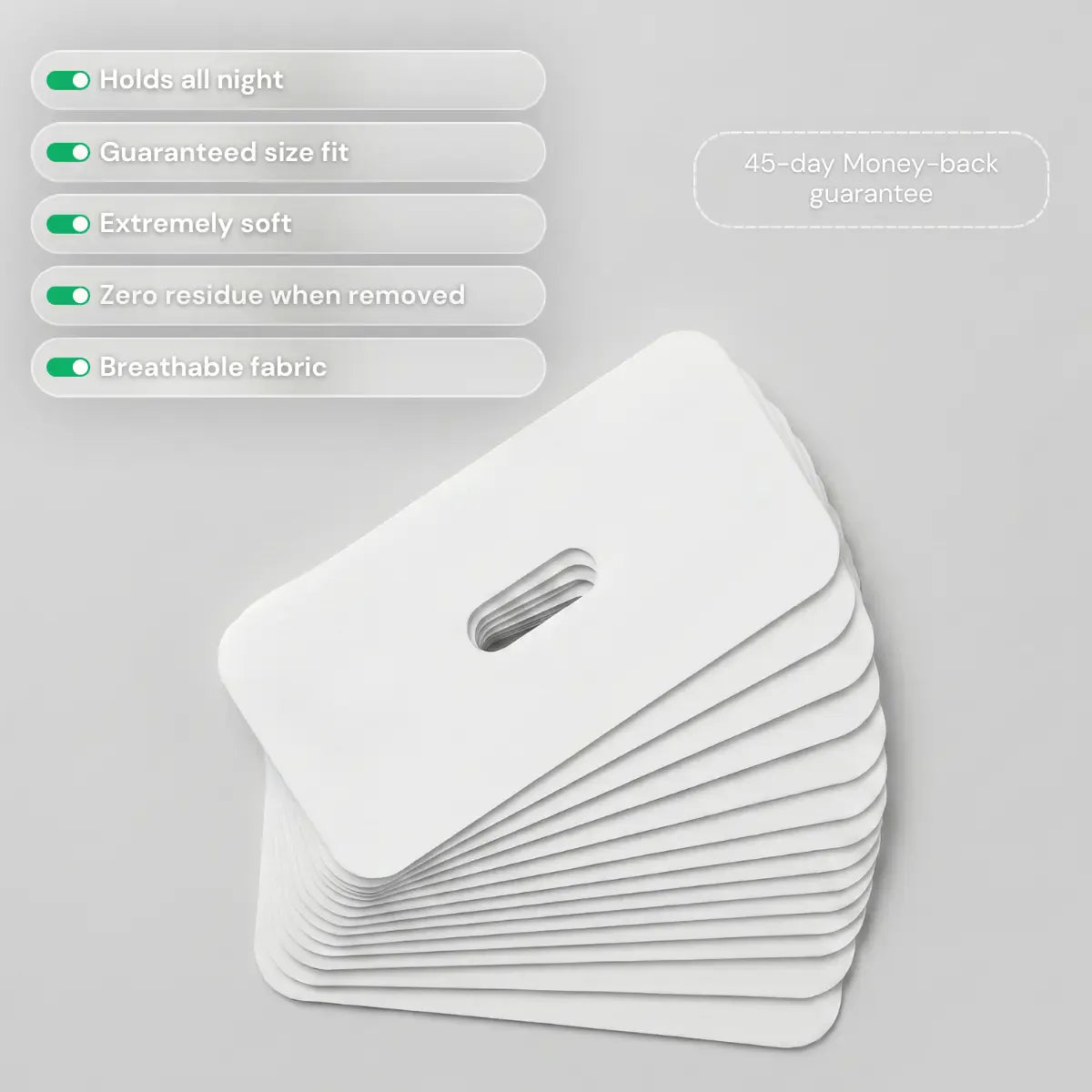 Holds all night, extremely soft, zero residue
