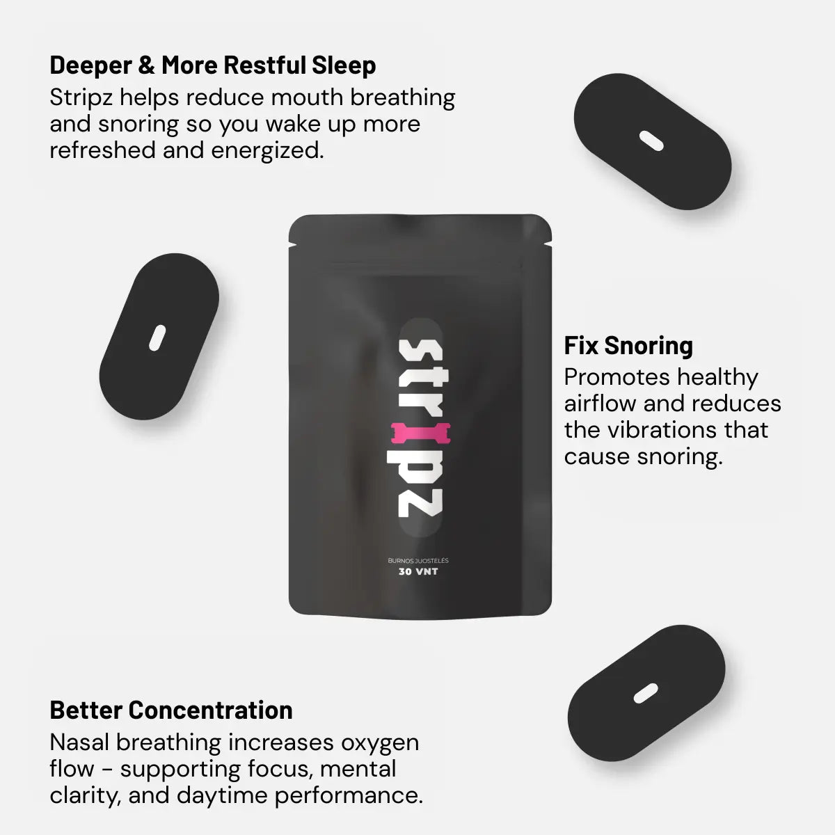 Stripz product packaging with text on a white background