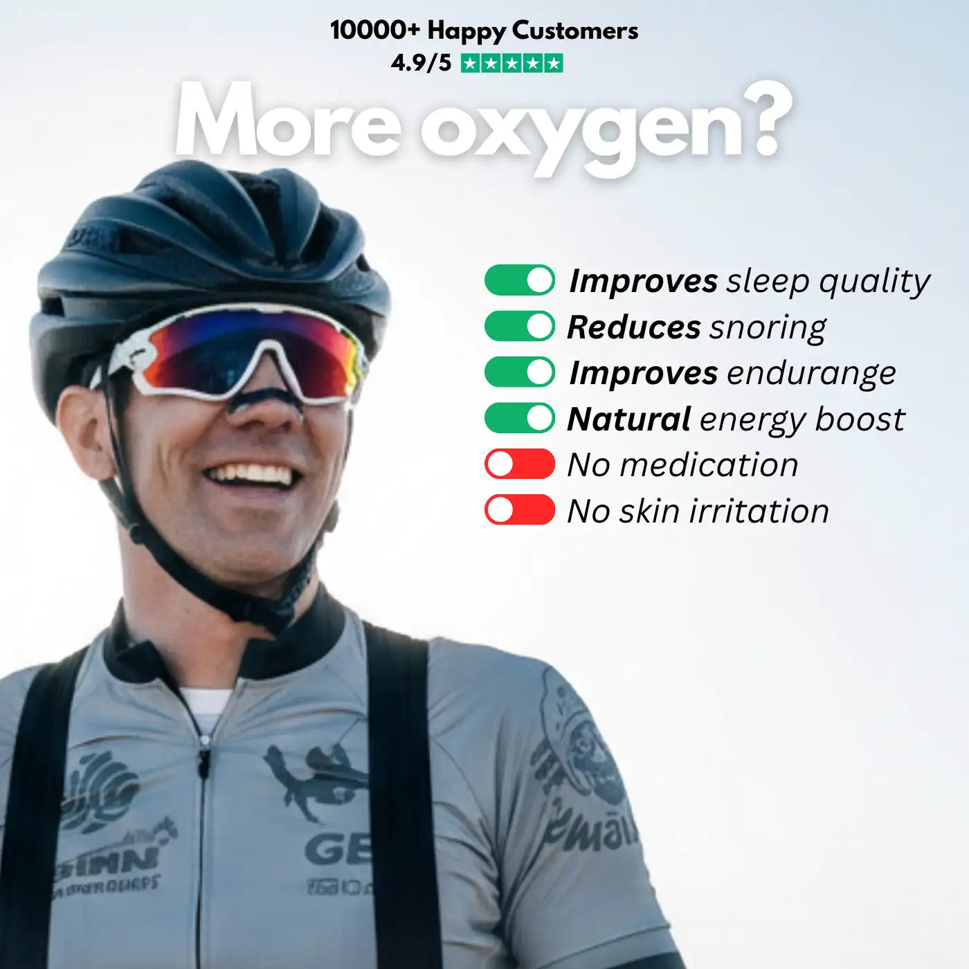 More oxygen: improves sleep, reduces snoring, boosts endurance